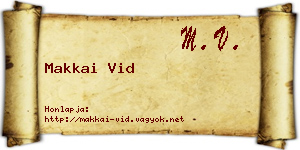 Makkai Vid névjegykártya